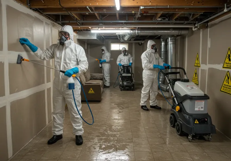 Basement Moisture Removal and Structural Drying process in Bowleys Quarters, MD